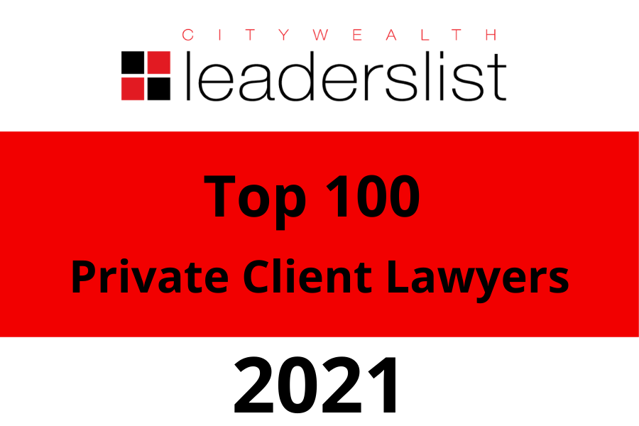 The Citywealth Leaders List Top 100 Private Client Lawyers badge awarded to Davidoff Law, recognising its excellence in high-net-worth private client legal services.