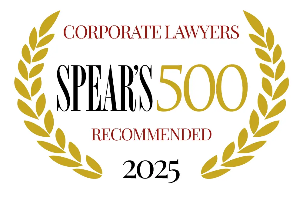 Auszeichnung Spear’s 500 für Corporate Lawyers 2025 – Davidoff Law Zürich empfohlen