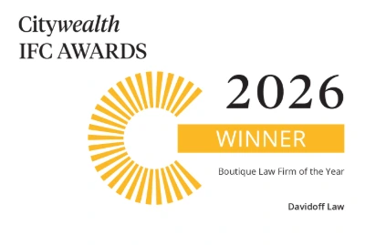 Citywealth IFC Awards 2026 badge, Davidoff Law