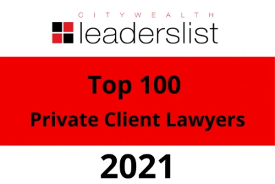 The Citywealth Leaders List Top 100 Private Client Lawyers badge awarded to Davidoff Law, recognising its excellence in high-net-worth private client legal services.